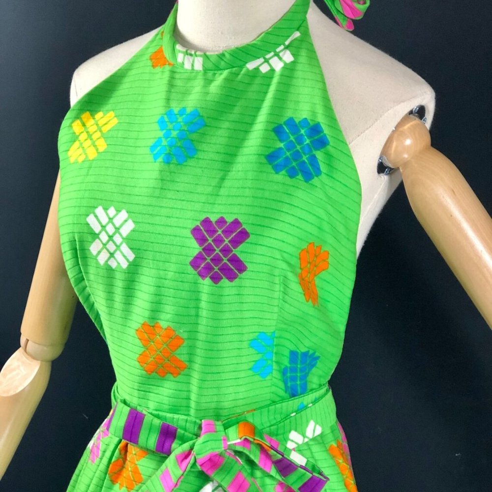 reen Purple Summer Halter Sundress / Long Party dr